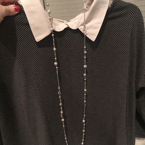 Ann Taylor tunic with light pink silk collar